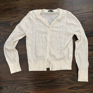 J. Crew Cream Button-Up Cardigan